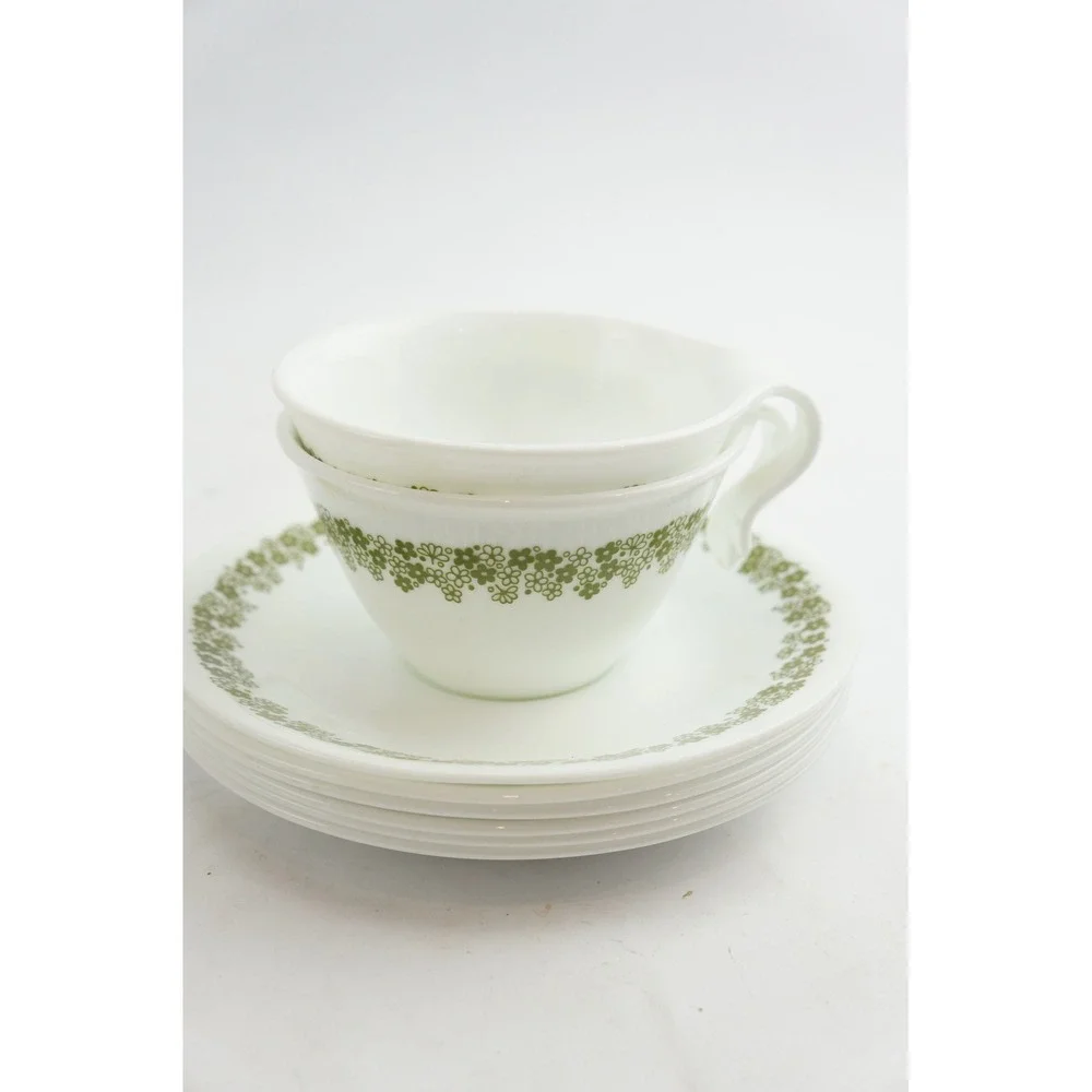 Corning Corelle Tea Cup & Saucer 8pc Set Crazy Daisy Spring‎ Blossom VGC